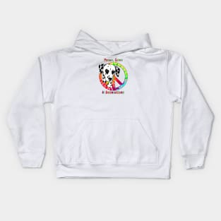 Peace, Love & Dalmatians Kids Hoodie